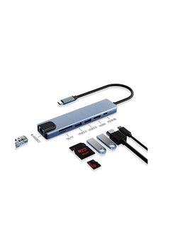 Generic USB C Hub 7 in 1 Type C Adapter to HDMI Ethernet RJ45 1Gbps Speed ​​100W Power Delivery 2 Data 3.0 Ports SD &&& TF Card Reader Compatible with MacBook Pro Air and Other Devices Rohza Multicolor  - Image 4