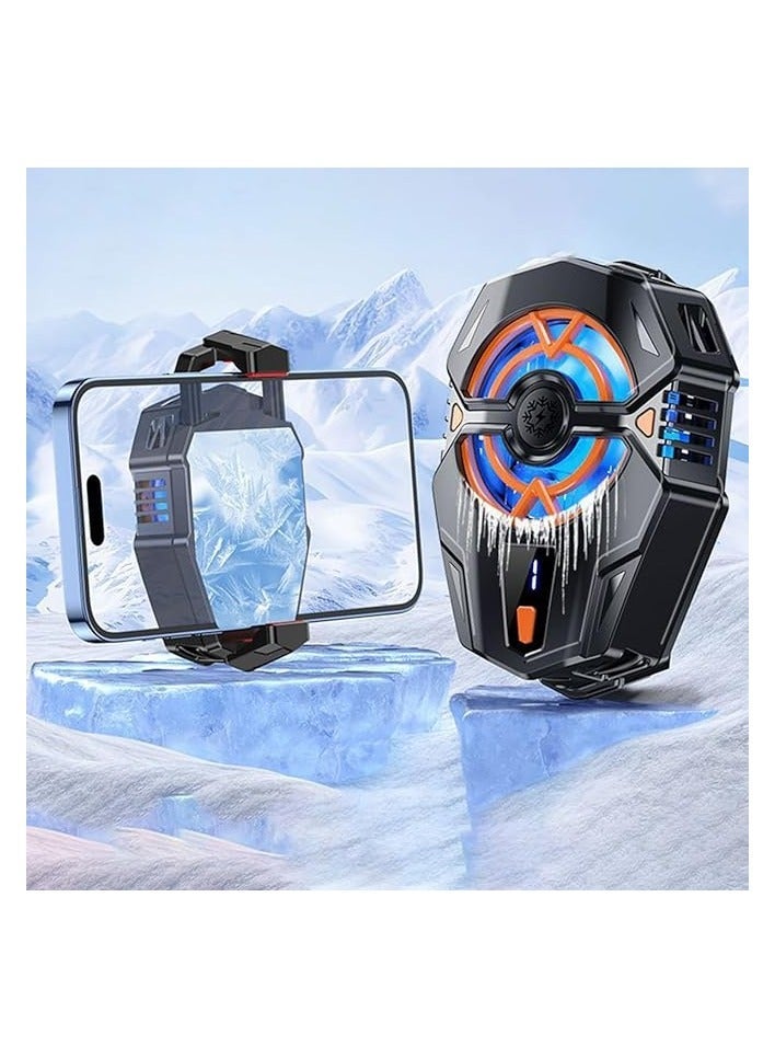 Raxoom Promass Phone Cooler, 3 Speeds Adjustable Portable Cell Phone Radiator with Led Temperature Display, Silent Phone Cooling Fan with Semi-Conductor Cooling Chip, Phone Cooling Fan for Mobile Gaming - Image 1