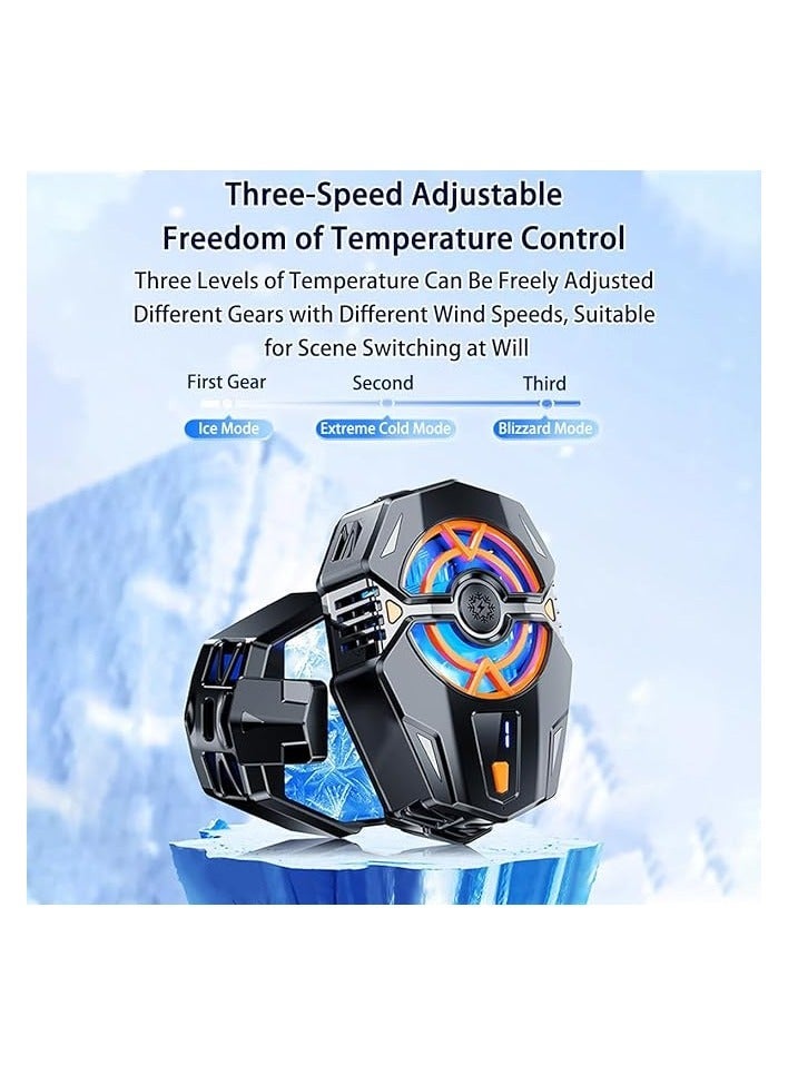 Raxoom Promass Phone Cooler, 3 Speeds Adjustable Portable Cell Phone Radiator with Led Temperature Display, Silent Phone Cooling Fan with Semi-Conductor Cooling Chip, Phone Cooling Fan for Mobile Gaming - Image 4