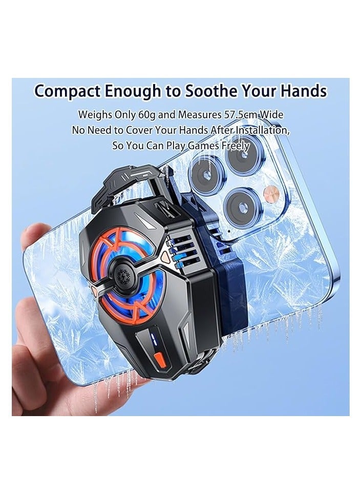 Raxoom Promass Phone Cooler, 3 Speeds Adjustable Portable Cell Phone Radiator with Led Temperature Display, Silent Phone Cooling Fan with Semi-Conductor Cooling Chip, Phone Cooling Fan for Mobile Gaming - Image 5