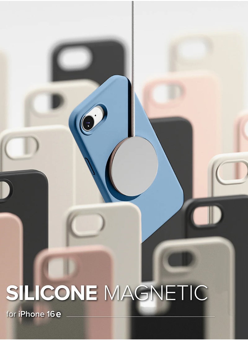 Wtech - Apple iPhone 16e 5G 2025 Premium Soft Liquid Silicone Case Cover (MCRPSN) - Winter Blue - Image 1