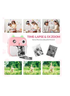 DIGI CORE Digital Camera For Kids 48MP Kids Camera With 32GB SD Card Full HD 1080P Cameras Mini Kids Camera With Instant Print Thermal Printer With 3 Thermal Rolls 2.4Inch Eye Protect Screen Selfie Camera  - Image 3
