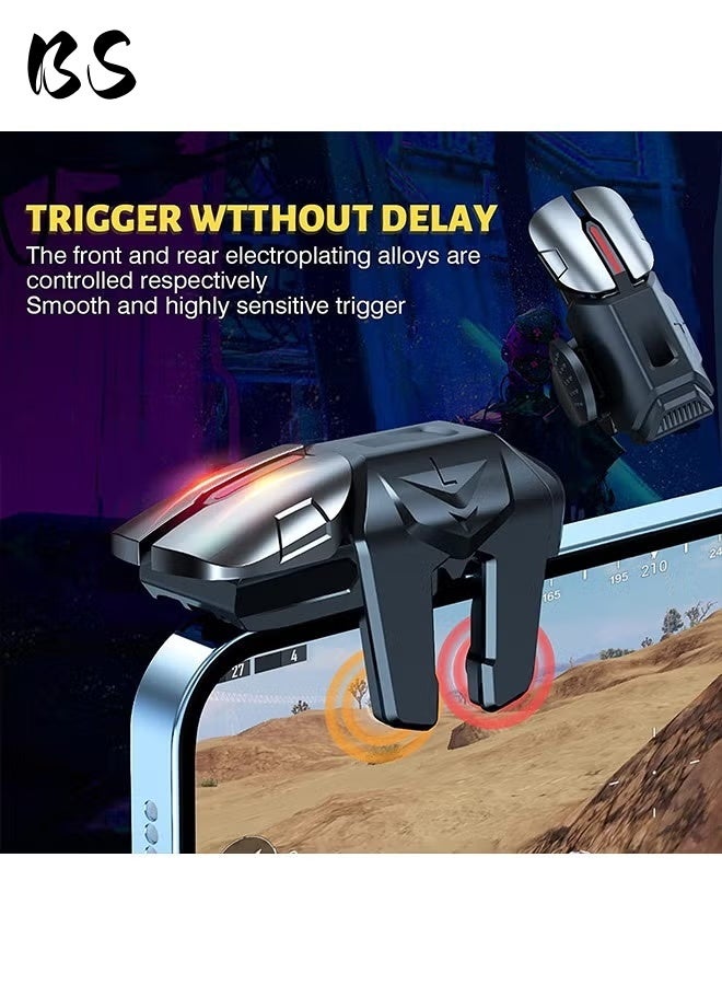 2026 New Model Mobile Game Controller Trigger|6 Finger Game Trigger| PUBG Accessories|Sensitive Shoot TargetMetal ons for PUBG/Fortnite/Call of Duty/Rules of Survival and many other games(Includes 2 random color finger sleeves) - Image 2