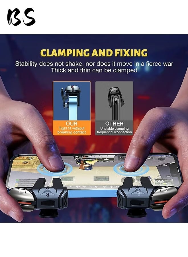 2026 New Model Mobile Game Controller Trigger|6 Finger Game Trigger| PUBG Accessories|Sensitive Shoot TargetMetal ons for PUBG/Fortnite/Call of Duty/Rules of Survival and many other games(Includes 2 random color finger sleeves) - Image 5