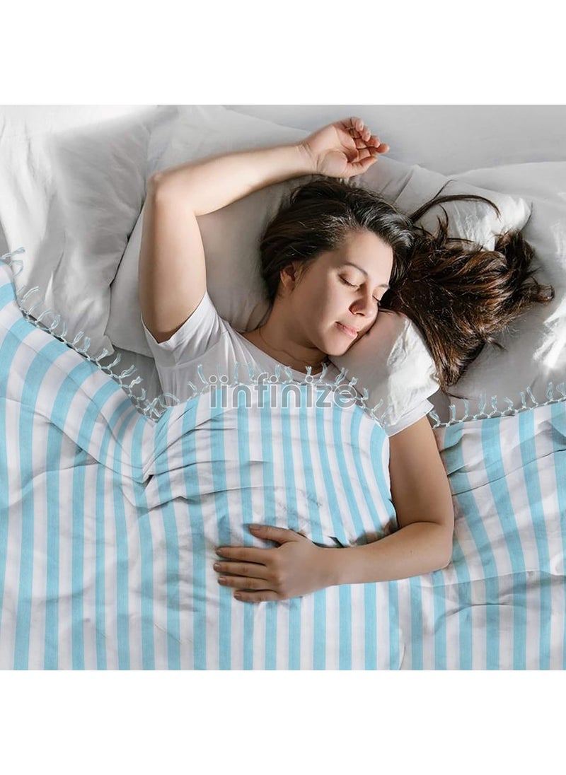 iinfinize iinfinize 2 Pcs Combo Bhagalpuri Chadar Indian Cotton Ethnic Tapestry Duvet Bedding Comforter Khes Top Sheet Attractive Chadar Dohar Summer AC Blanket 90x50 Inch  - Image 2