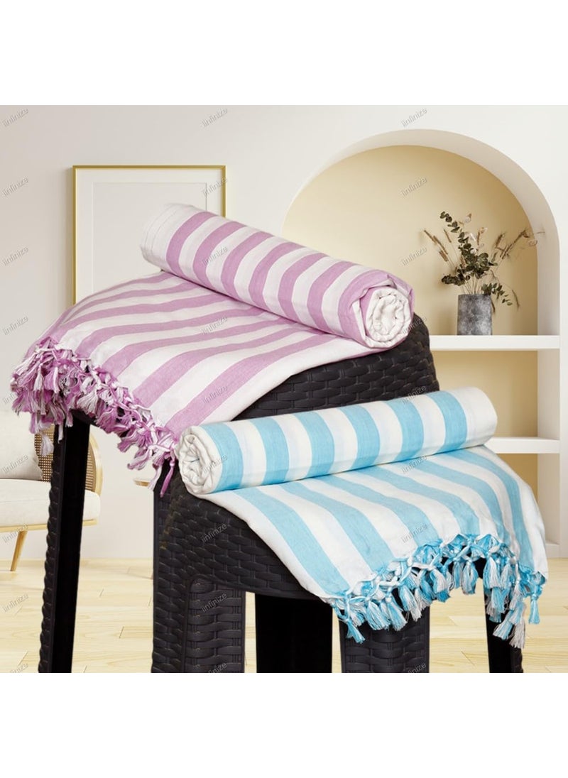 iinfinize iinfinize 2 Pcs Combo Bhagalpuri Chadar Indian Cotton Ethnic Tapestry Duvet Bedding Comforter Khes Top Sheet Attractive Chadar Dohar Summer AC Blanket 90x50 Inch  - Image 1