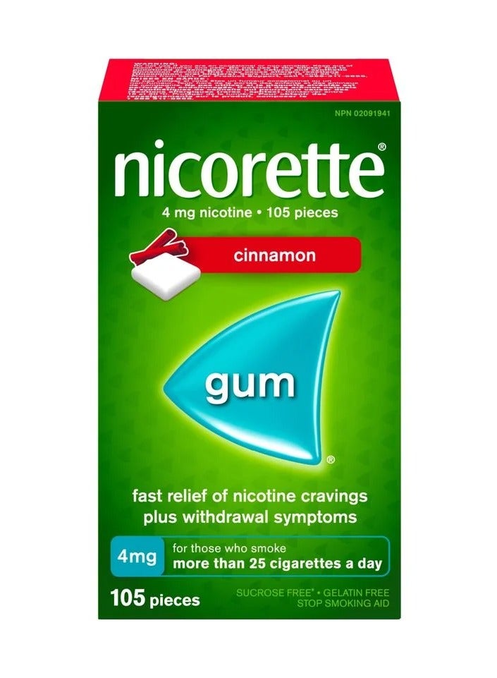 Nicorette	Cinnamon 4mg Gum 105 Pieces - Image 1