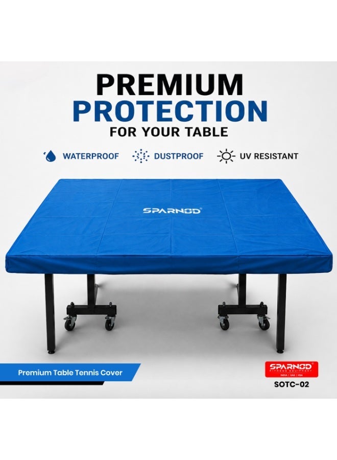 Sparnod Fitness SOTC-2 Table Tennis Table Polyester Cover, Foldable (285 x 165 x 10 cm) Waterproof, Dustproof & UV-Resistant for Outdoor & Indoor Use - Image 2