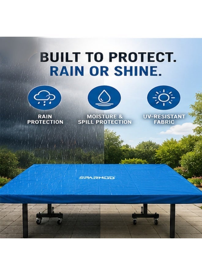Sparnod Fitness SOTC-2 Table Tennis Table Polyester Cover, Foldable (285 x 165 x 10 cm) Waterproof, Dustproof & UV-Resistant for Outdoor & Indoor Use - Image 3