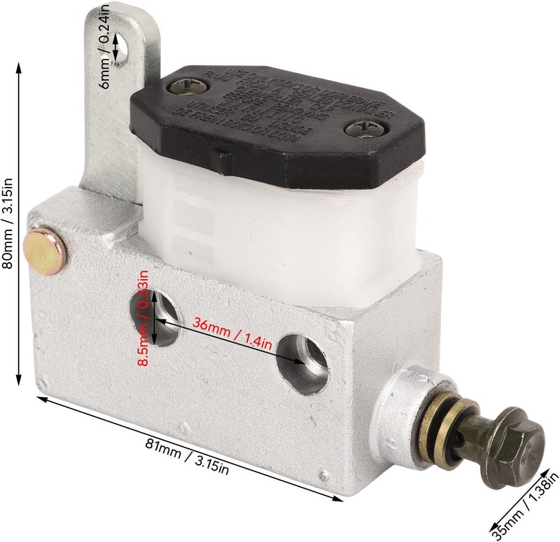 klarako 12.8 Brake Master Cylinder Pump Metal Construction, Simple Installation for Go Kart ATV UTV - Image 4
