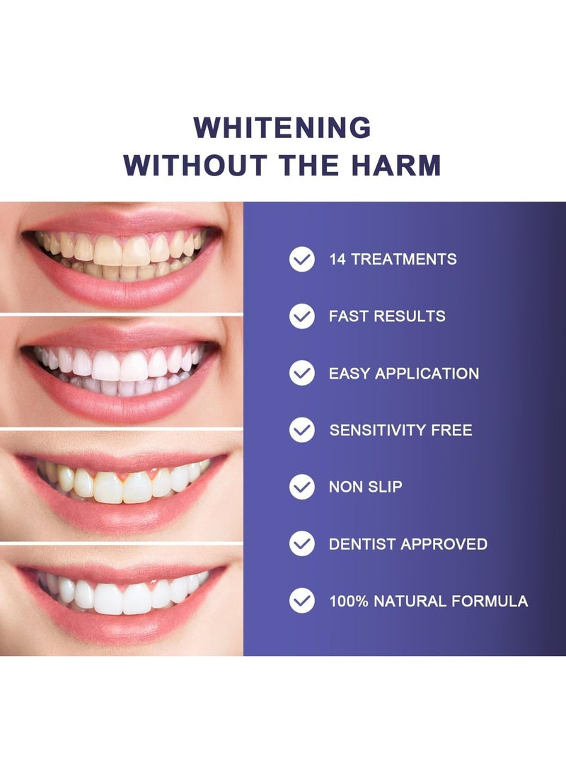 MySmile Professional Teeth Whitening Strips 14 Treatments, Peroxide Free, Non-Sensitive Formula, Whitening for Sensitive Teeth, Enamel Safe Teeth Whitener for Smokers, Coffee Drinkers, Yellow Stains - Image 2