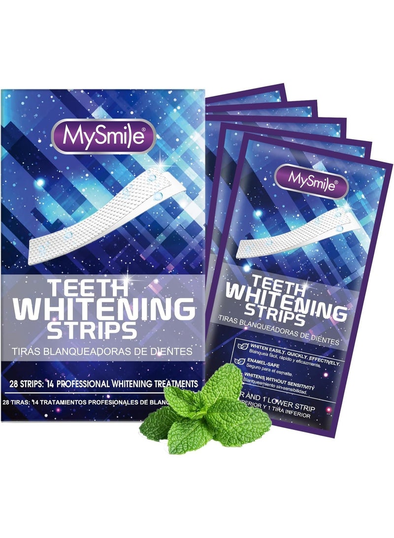 MySmile Professional Teeth Whitening Strips 14 Treatments, Peroxide Free, Non-Sensitive Formula, Whitening for Sensitive Teeth, Enamel Safe Teeth Whitener for Smokers, Coffee Drinkers, Yellow Stains - Image 1