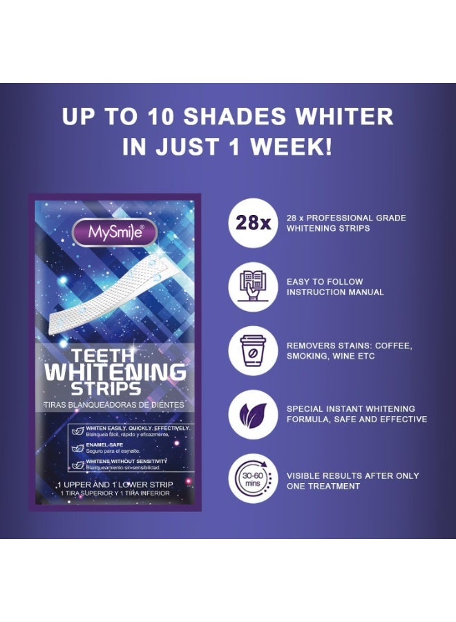 MySmile Professional Teeth Whitening Strips 14 Treatments, Peroxide Free, Non-Sensitive Formula, Whitening for Sensitive Teeth, Enamel Safe Teeth Whitener for Smokers, Coffee Drinkers, Yellow Stains - Image 3