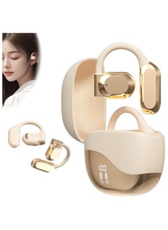 Ai Translating Ear Buds, Wireless Bluetooth Translation Earbuds, 144 Languages Play Music Bluetooth Over-Ear Earbuds Treble Translation in Real Time for Travel Business Learning(A-Khaki)