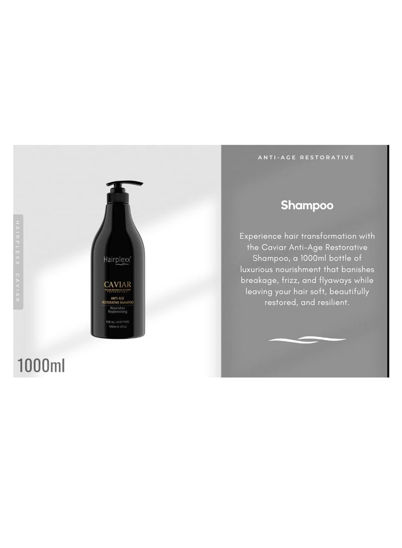 هيربليكس شامبو علاج الشعر هيربلكس كافيار المضاد لعلامات التقدم في السن، 1000 مل لجميع أنواع الشعر - Image 2