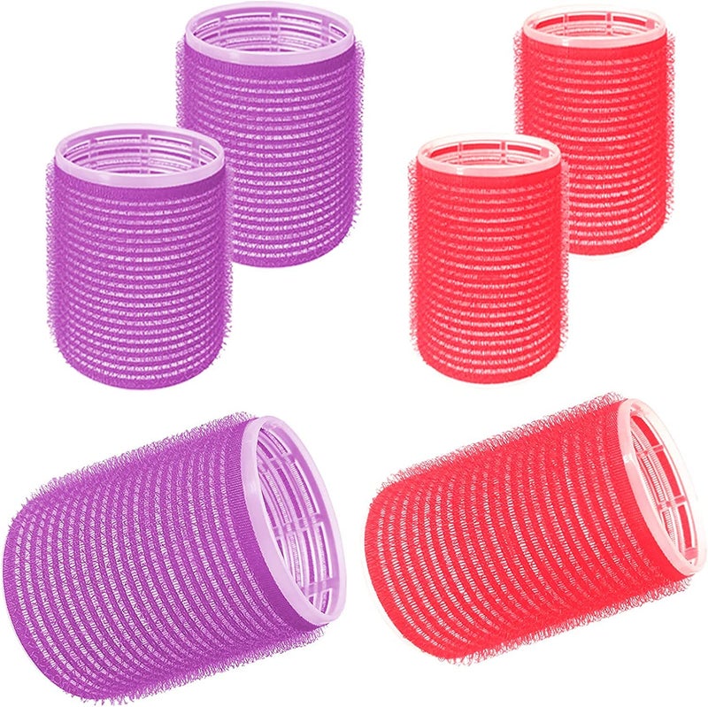 Jumbo Hair Rollers 6 Packs Large Rollers For Hair Self Grip Salon Hairdressing Curlers Hair Curlers Sets DIY Curly Hairstyle Colors May Vary 3xJumbo3xLarge