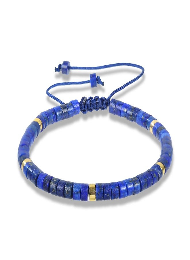 Dvehdbay Lapis Lazuli Bracelet - Genuine Lapis Lazuli Natural Stone, Healing Bracelets for Women Crystal Bracelet Anti Anxiety Stress Relief Delicate Spiritual Protection December Birthstone Gifts - Image 1