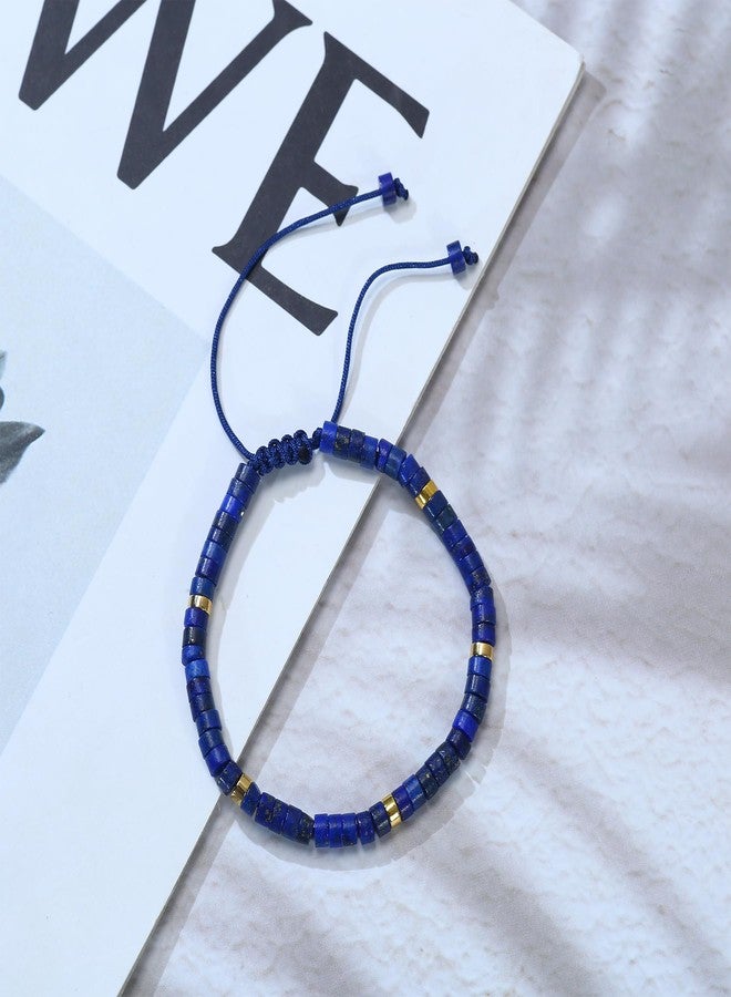 Dvehdbay Lapis Lazuli Bracelet - Genuine Lapis Lazuli Natural Stone, Healing Bracelets for Women Crystal Bracelet Anti Anxiety Stress Relief Delicate Spiritual Protection December Birthstone Gifts - Image 4