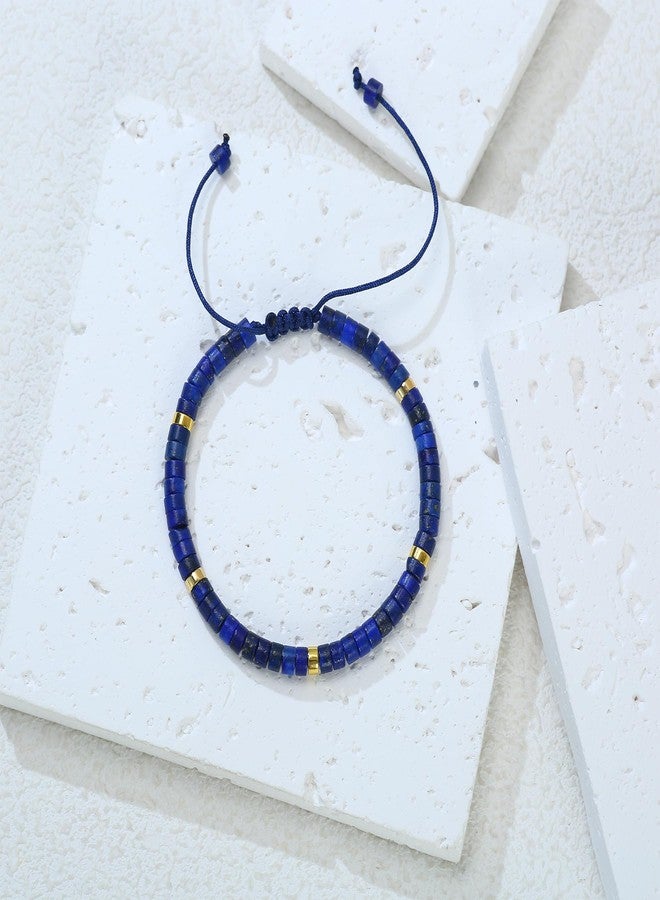 Dvehdbay Lapis Lazuli Bracelet - Genuine Lapis Lazuli Natural Stone, Healing Bracelets for Women Crystal Bracelet Anti Anxiety Stress Relief Delicate Spiritual Protection December Birthstone Gifts - Image 5