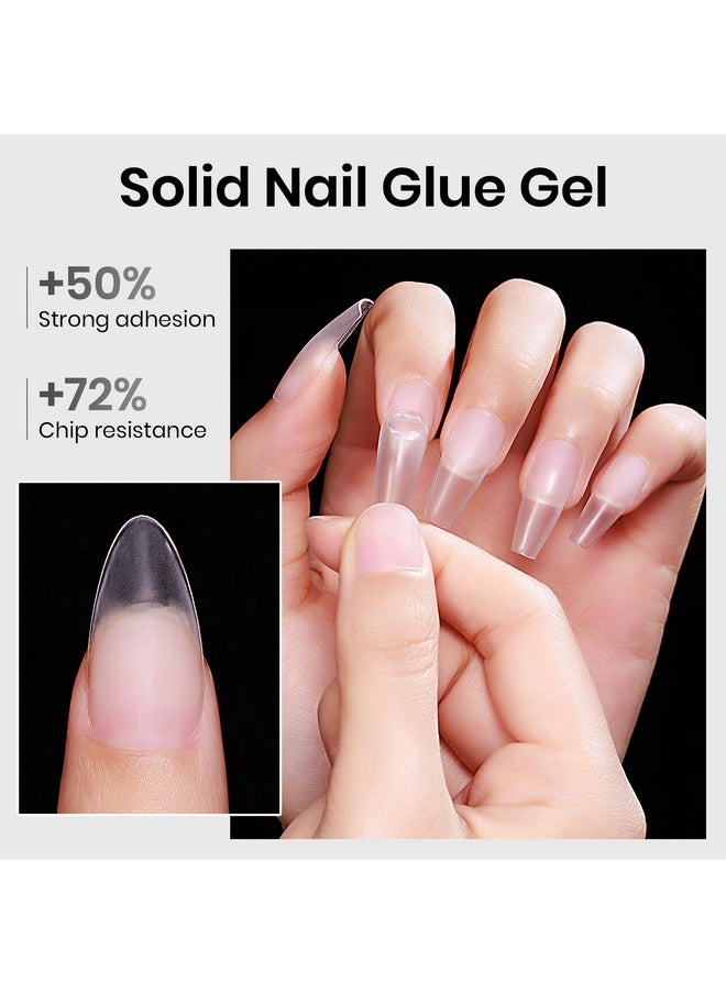 MIZHSE - MIZHSE Solid Nail Glue, 18g Solid Nail Glue Gel for Nails and Mini U V Light LED Lamp for Nail Cured Solid Gel Nail Glue for Acrylic Nails, Nail Tips Long Lasting Rhinestone Glue for Nail Salon - Image 1