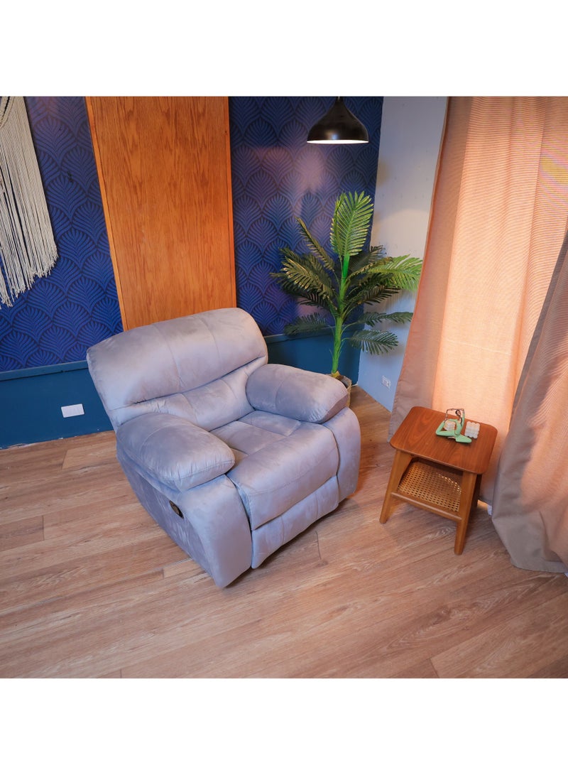 Furniture Factory Roca Recliner Chair Large 1-Position Polywood Red Beech (Gray) 100x105x100 cm