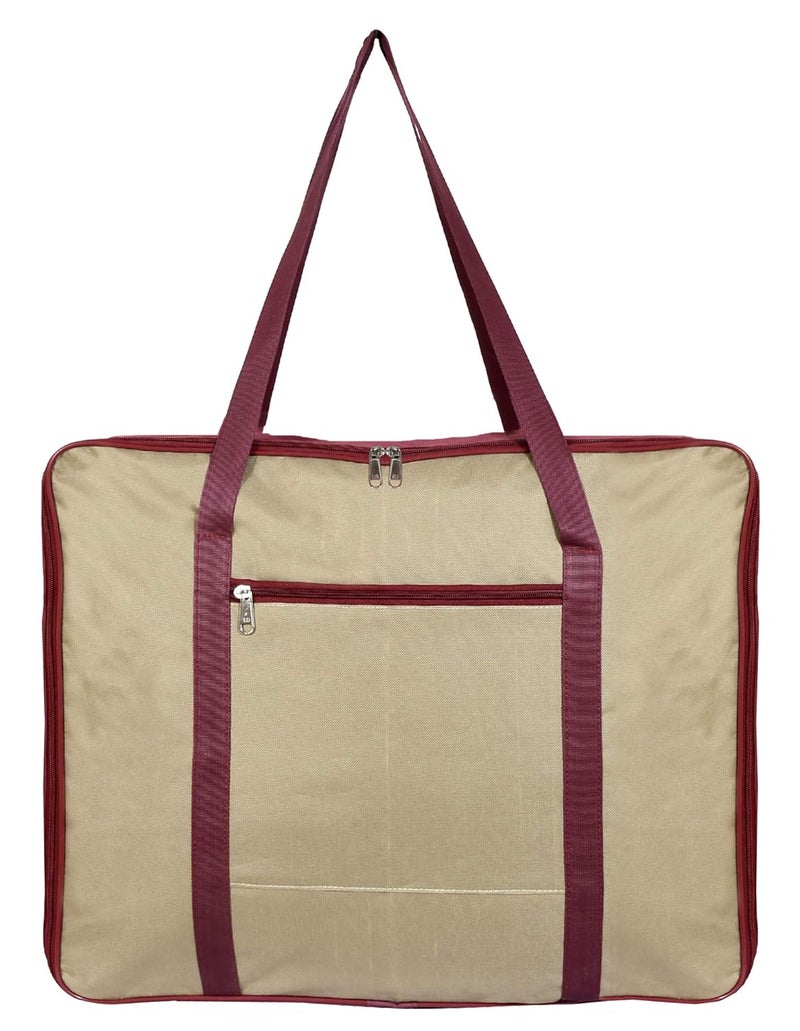 Kuber Industries Small Size Lightweight Foldable Rexine Jumbo Underbed Storage Bag with Zipper and Handle Brown MaroonPack of 2 - Image 5