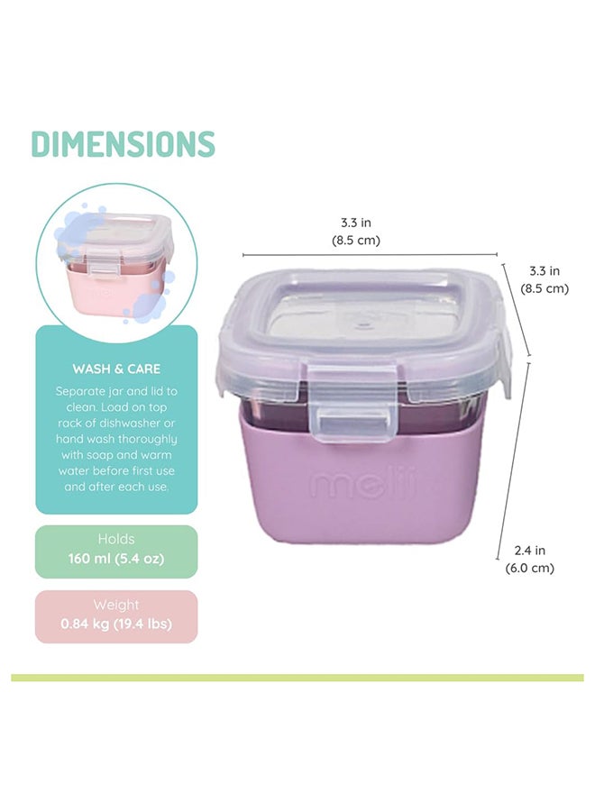 melii Glass Food Storage Containers With Silicone Sleeve, Resistant Borosilicate, Airtight And LeakproOf Locking Lid, Oven, Microwave, Freezer And Dishwasher safe, 5.4Oz - Mint, Blue, Lime - Image 3