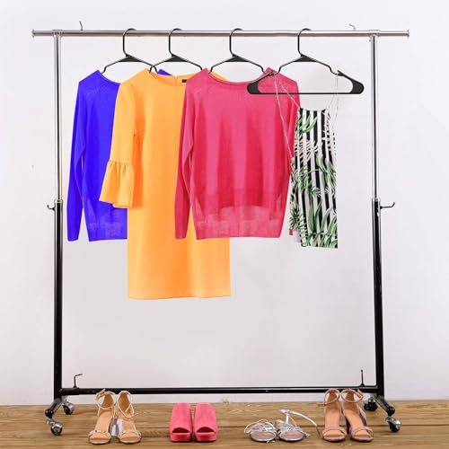 ROLLYWARE Plastic Hangers Clothes Hangers for Clothing, Closet, Coats & Shirts - Notched, Durable, Thick, Tough & Space Saving - for Everyday Standard Use, Room Essentials & Basics (Black Pack of 10) - Image 5