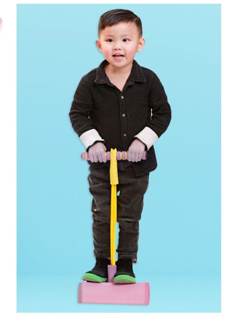 FUN MOMENT - Pogo Jump Stick Made of Safe and Fun Foam Material Blue Color - Image 1
