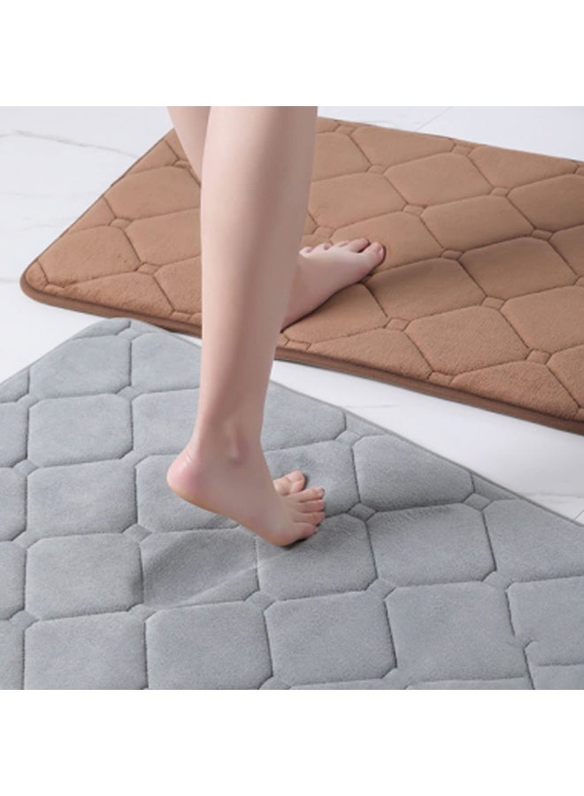 JZS Bathroom Mat 60x40cm Memory Foam Carpet, Floor Rug With Non-slip Backing and Absorbent,Kitchen Mats Machine Wash (Brown) - Image 5