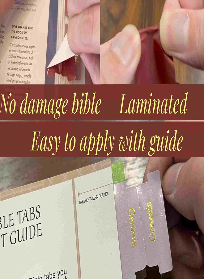 Thinkor Laminated & Repostion Bible Tabs, Gold Foil Large Print Christian Gift for Women and Men, Easy to Read and Apply Bible Journaling Tabs (Gold Earth Tone) - Image 3