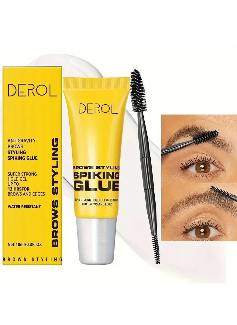 DEROL DEROL Eyebrow Styling Glue with Brush | Transparent Waterproof Sweat-Resistant Long-Lasting Eyebrow Gel for All Skin Types Professional & Home Use  - Image 1