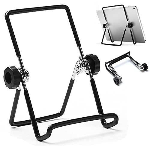 VOVIGGOL Adjustable Tablet Stand Holder, Non-Slip Foldable Holder Cradle Fit for 9-12.9" Tablets, iPad, Samsung and Kindle Fire, Display Stands Picture Frame Stand for Photos (Large Black) - Image 1