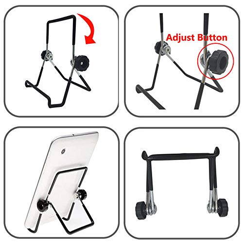 VOVIGGOL Adjustable Tablet Stand Holder, Non-Slip Foldable Holder Cradle Fit for 9-12.9" Tablets, iPad, Samsung and Kindle Fire, Display Stands Picture Frame Stand for Photos (Large Black) - Image 2