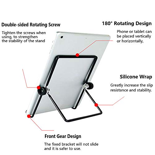 VOVIGGOL Adjustable Tablet Stand Holder, Non-Slip Foldable Holder Cradle Fit for 9-12.9" Tablets, iPad, Samsung and Kindle Fire, Display Stands Picture Frame Stand for Photos (Large Black) - Image 4