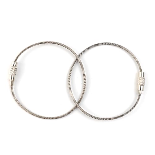 ROYHOO 100PCS Stainless Steel Wire Keychains Aircraft Cable Cable Key Ring for Hanging ID Tags or Luggage Tags, 5.9 inch 1.5mm - Image 4