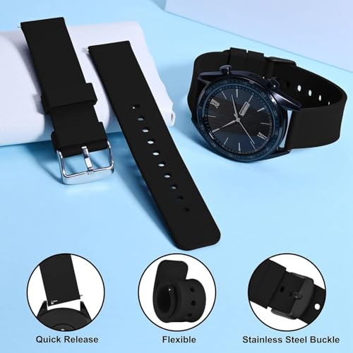 CERLINK 4Pcs 22mm SmartWatch Strap with Black Buckle for Fire Boltt/Boat/Noise/Amazfit/Oxy/Pulse/Beat/Boat Storm & All 19mm Lugs Watches - Image 2