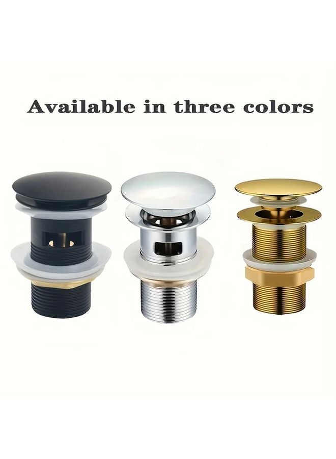 Electroplating Pop Up Bathroom Sink Drain Stopper Adjustable Size Durable Metal - Image 1