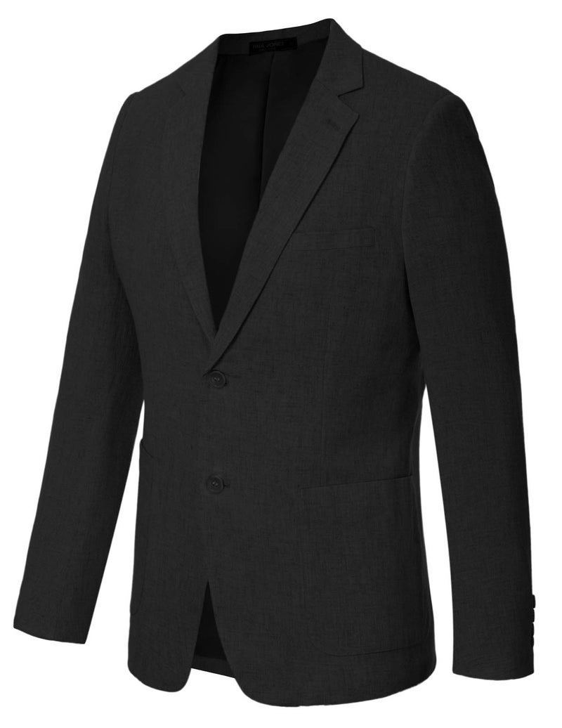 PJ PAUL JONES Mens Blazer Jacket Two Button Casual Sport Coat Lightweight Dress Blazer Fashion Black - Image 2