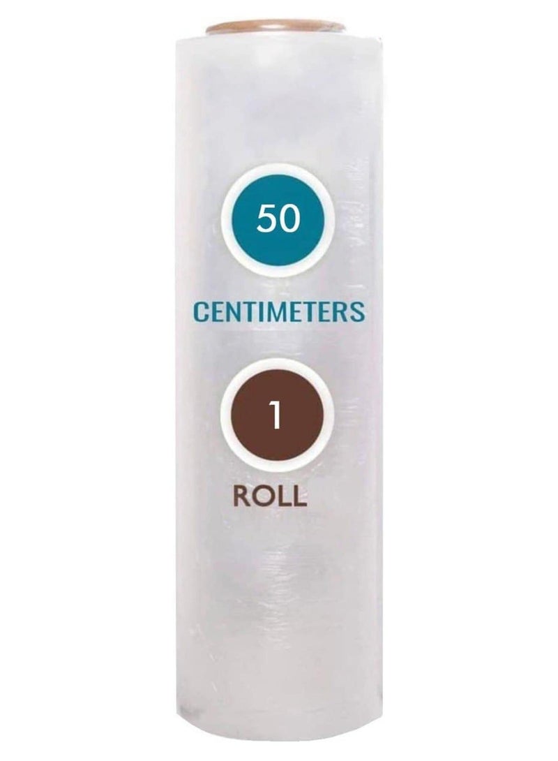 MARKQ [1 Roll] Clear Stretch Film Wrap - 500mm Heavy Duty Plastic Shrink Wrap for Pallet Wrap, Packing, Moving and Packaging - Cling Wrap - Image 1