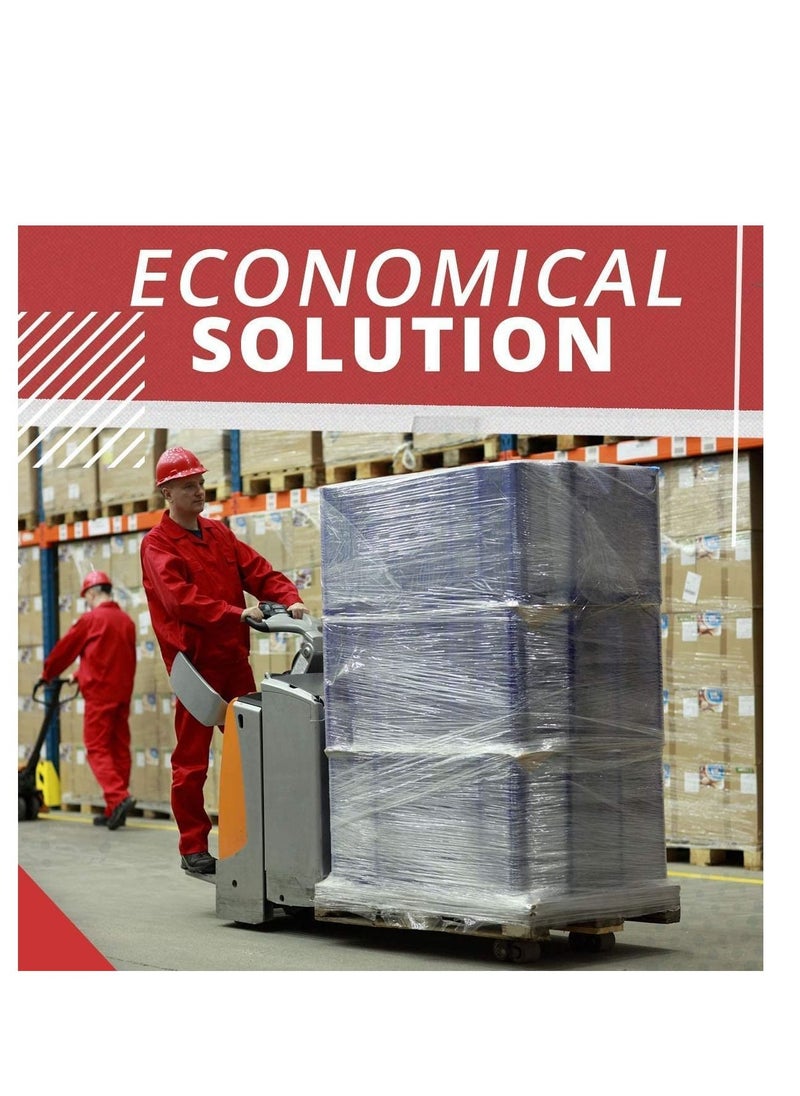 MARKQ - [1 Roll] Clear Stretch Film Wrap - 500mm Heavy Duty Plastic Shrink Wrap for Pallet Wrap, Packing, Moving and Packaging - Cling Wrap - Image 1