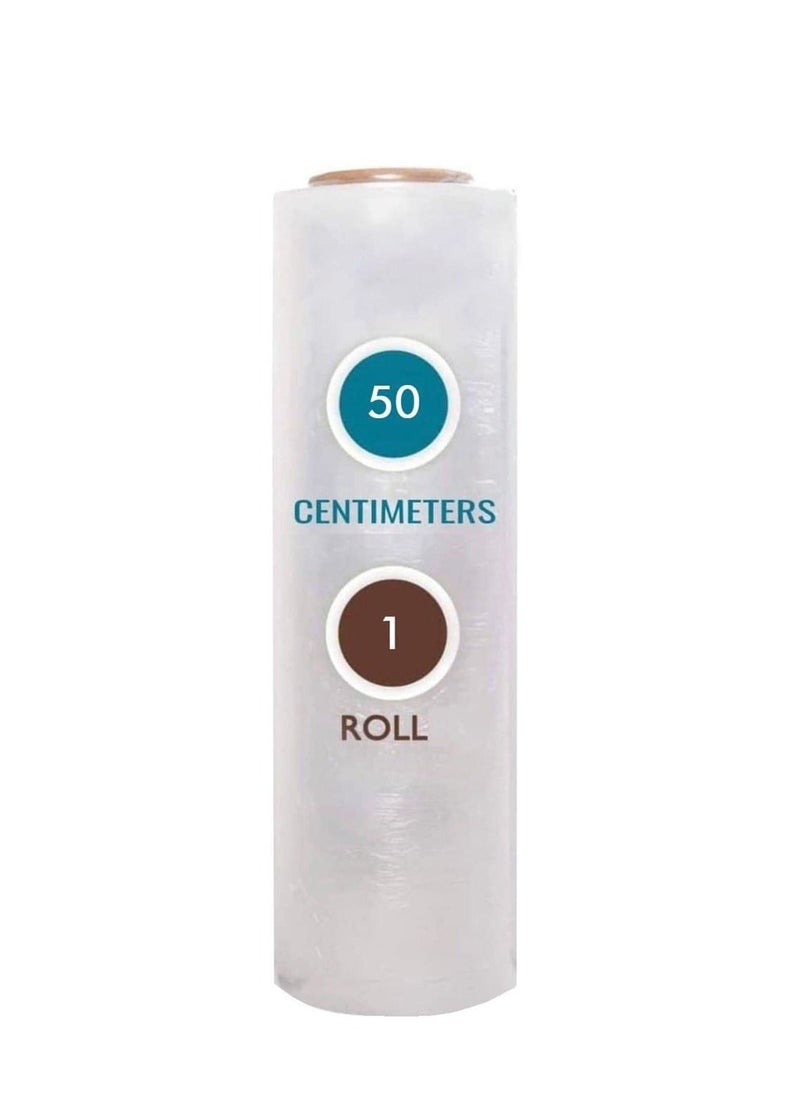 MARKQ - [1 Roll] Clear Stretch Film Wrap - 500mm Heavy Duty Plastic Shrink Wrap for Pallet Wrap, Packing, Moving and Packaging - Cling Wrap - Image 1