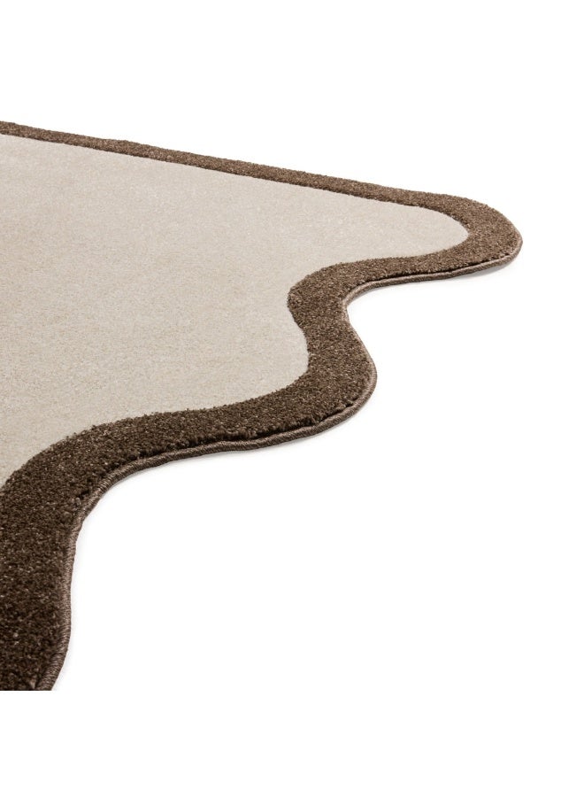 Fatboy Carpet Petit Not Straight (Small) | Playful shape with rounded corners and wavy edge | Supersoft | Ideal for smaller indoor spaces | 230 x 160 cm -Cream Brown - Image 3