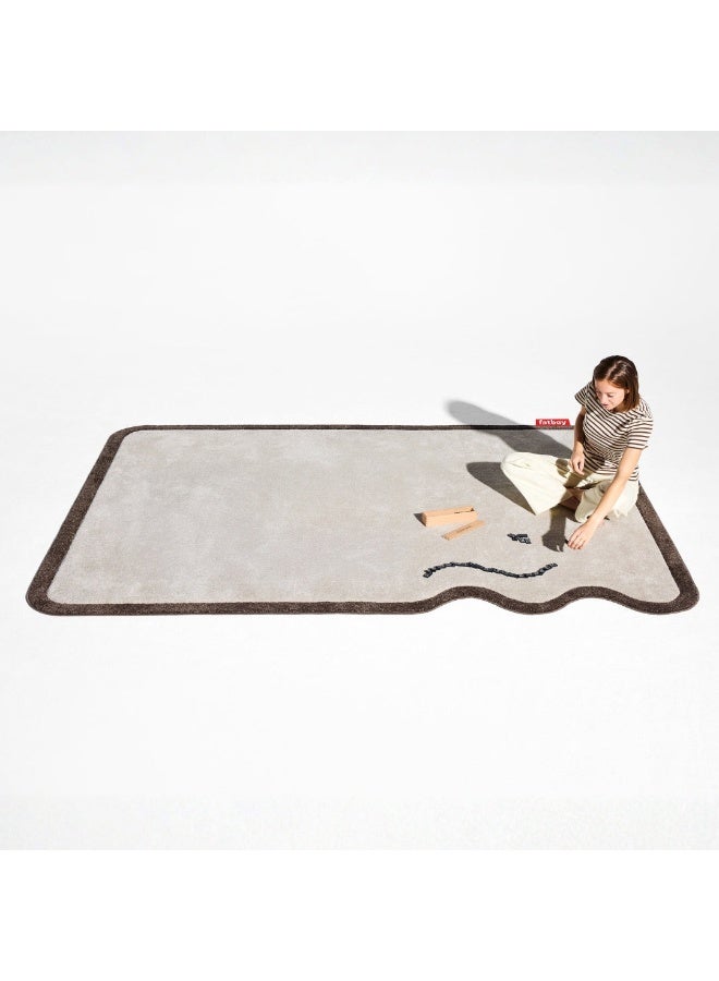 Fatboy Carpet Petit Not Straight (Small) | Playful shape with rounded corners and wavy edge | Supersoft | Ideal for smaller indoor spaces | 230 x 160 cm -Cream Brown - Image 2