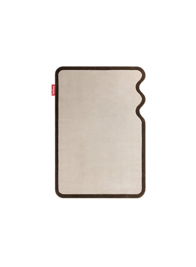 Fatboy Carpet Petit Not Straight (Small) | Playful shape with rounded corners and wavy edge | Supersoft | Ideal for smaller indoor spaces | 230 x 160 cm -Cream Brown - Image 1