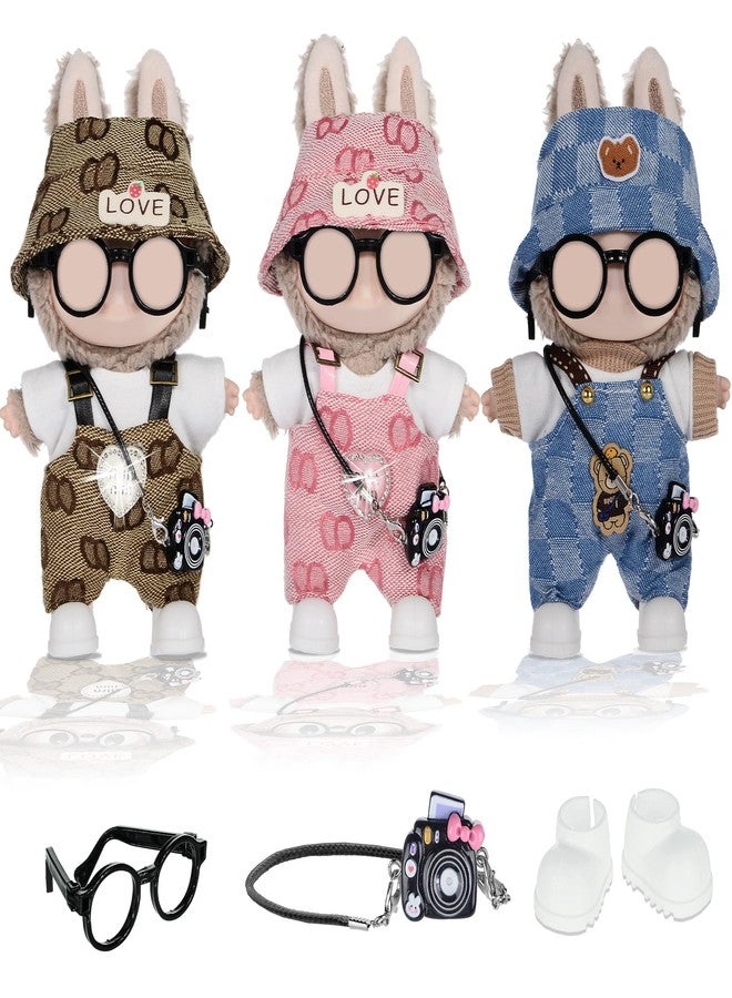 iBayda Total 3 Sets Doll Clothes Accessories for 17cm Dolls Include: 3 Hats, 3 Tops, 3 Rompers, 1 Bag, 1 Glasses and 1 Shoes- Soft & Stylish Costume Accessories (Doll Not Icluded) - Image 1