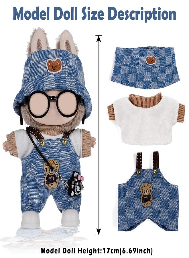iBayda Total 3 Sets Doll Clothes Accessories for 17cm Dolls Include: 3 Hats, 3 Tops, 3 Rompers, 1 Bag, 1 Glasses and 1 Shoes- Soft & Stylish Costume Accessories (Doll Not Icluded) - Image 4