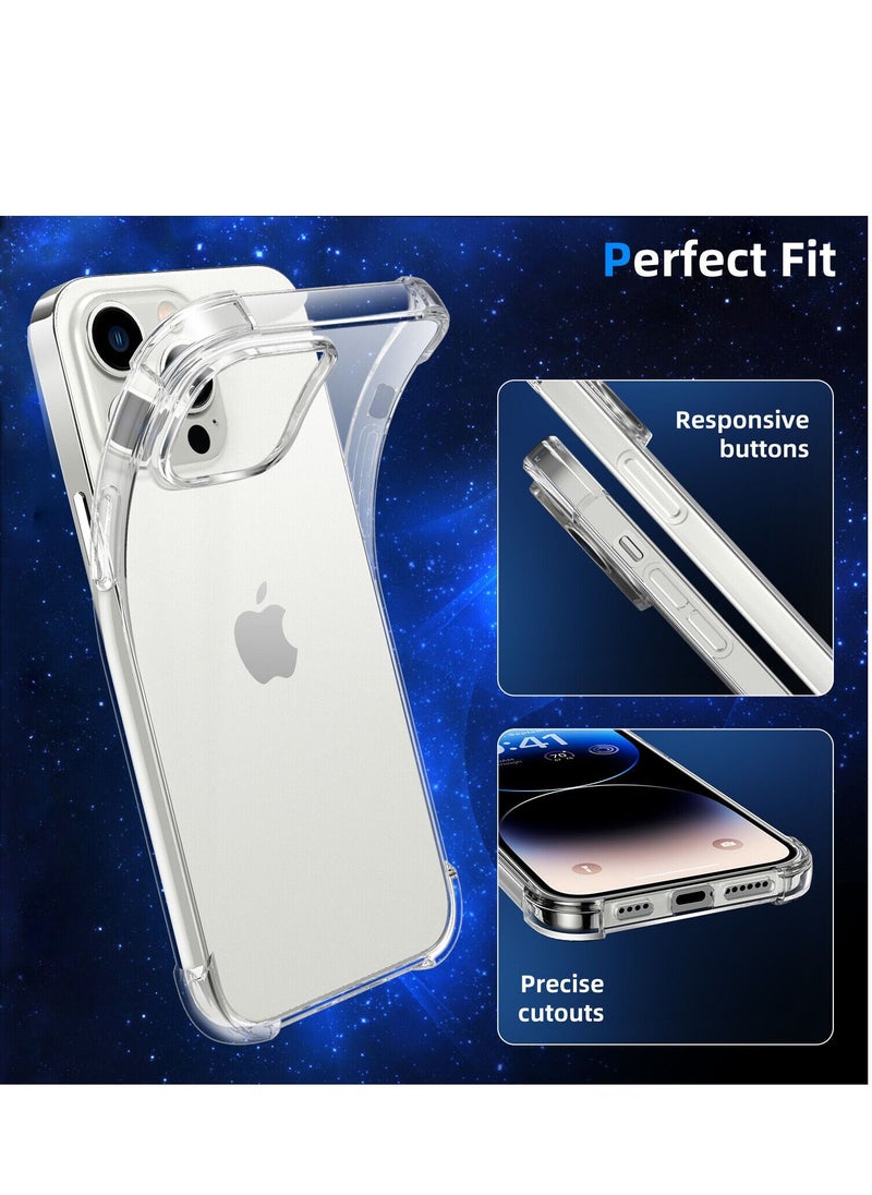 Houmt iPhone 14 Pro Case Clear Soft Flexible TPU Material Anti Shock Slim Transparent with 4 Corners Bumper Shockproof Protective Cover  - Image 2