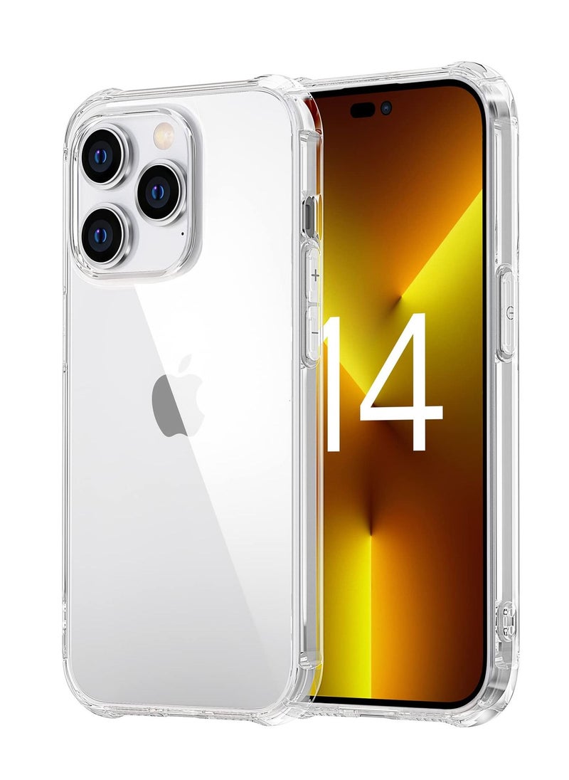 Houmt iPhone 14 Pro Case Clear Soft Flexible TPU Material Anti Shock Slim Transparent with 4 Corners Bumper Shockproof Protective Cover  - Image 1
