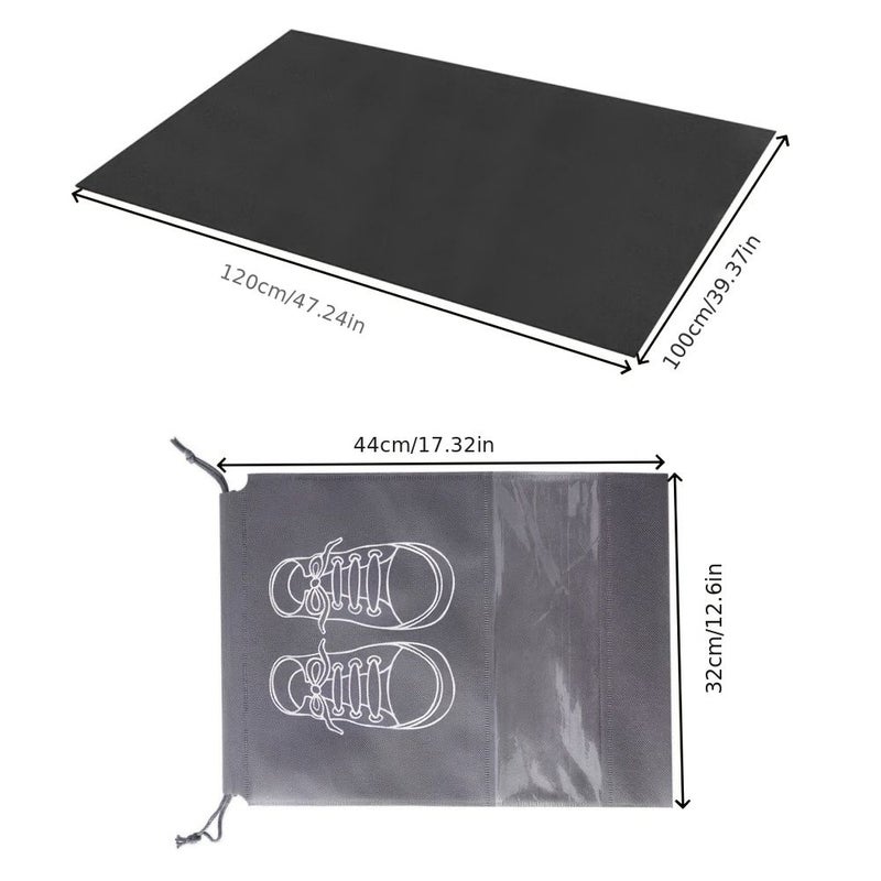 Travel Trunk Mat And Shoe Bag Set 23.62x35.43 Inch Non Slip Car Interior - Image 2